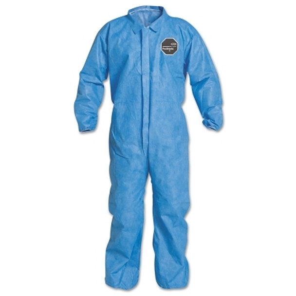 Proshield 10 Coveralls Blue with Elastic Wrists and Ankles, Blue, 5X-Large (25 EA / CA)