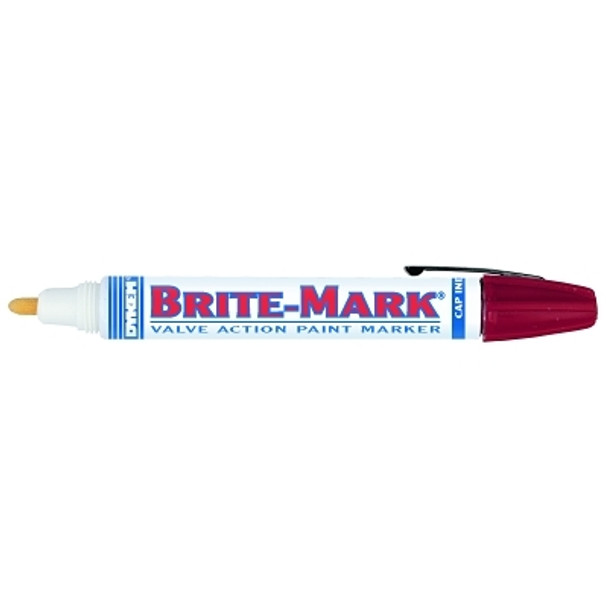 DYKEM BRITE-MARK 40 Threaded Cap/Barrel Permanent Paint Marker, Valve Action, Red, Medium (12 EA / BOX)