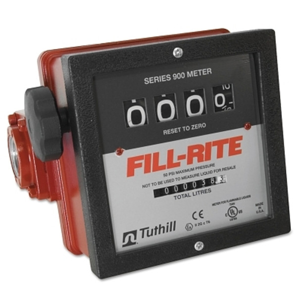 Mechanical Flow Meters, 1 1/2 in Inlet, 6 gal/min - 40 gal/min, 4 Wheel (1 EA)