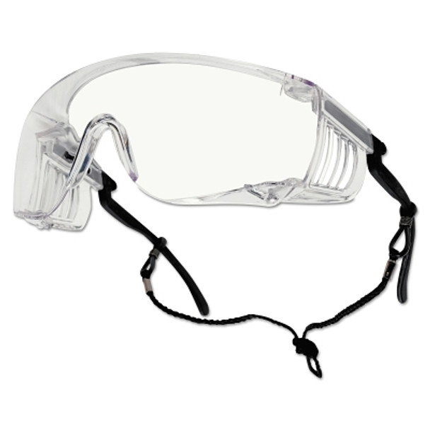 Override Safety Glasses, Clear Poly Anti-Fog/Anti-Scratch Lens, Black Frame (1 PR / PR)