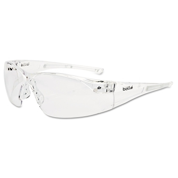 Rush Series Safety Glasses, Clear Lens, Anti-Fog, Anti-Scratch, Clear Frame, TPR (1 PR / PR)