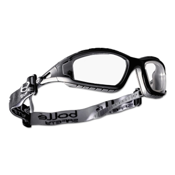 Tracker Series Safety Glasses, Clear Lens, Clear, Black/Gray Frame, Foam, Rubber (1 PR / PR)
