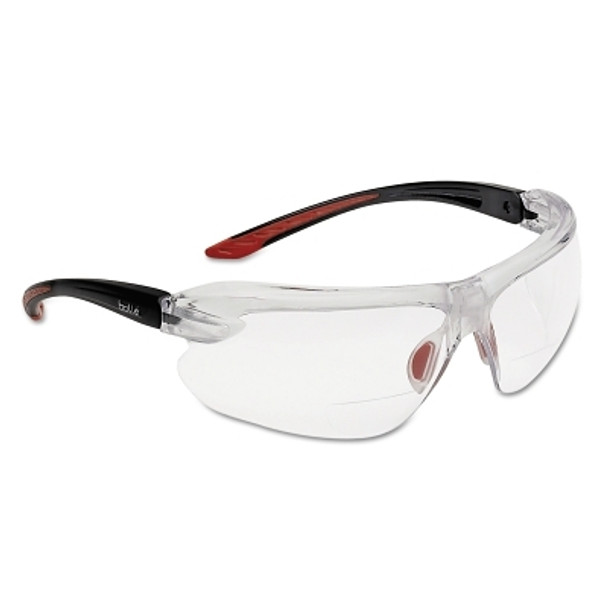 IRI-s Series Safety Glasses, Clear Polycarbonate Lenses, Red/Black, 1.5 Diopter (10 PR / BX)