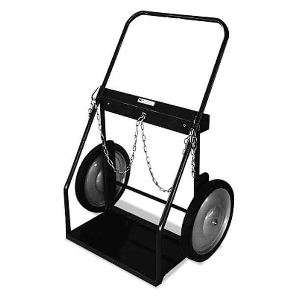 Milwaukee Hand Trucks Cylinder Trucks, Holds 2 Cylinders, 16 in Semi-Pneumatic Wheels, Charcoal (1 EA / EA)