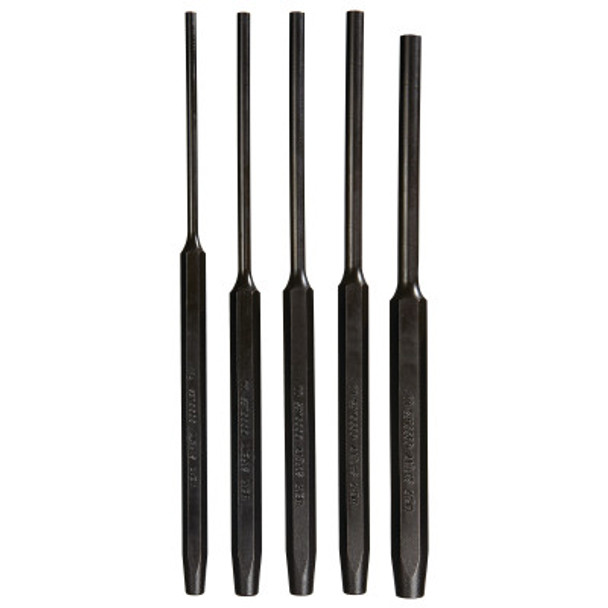 5 Piece Pin Punch Sets, Pin, English, Tool Steel Long Pin Punch, 8 in (1 ST / ST)