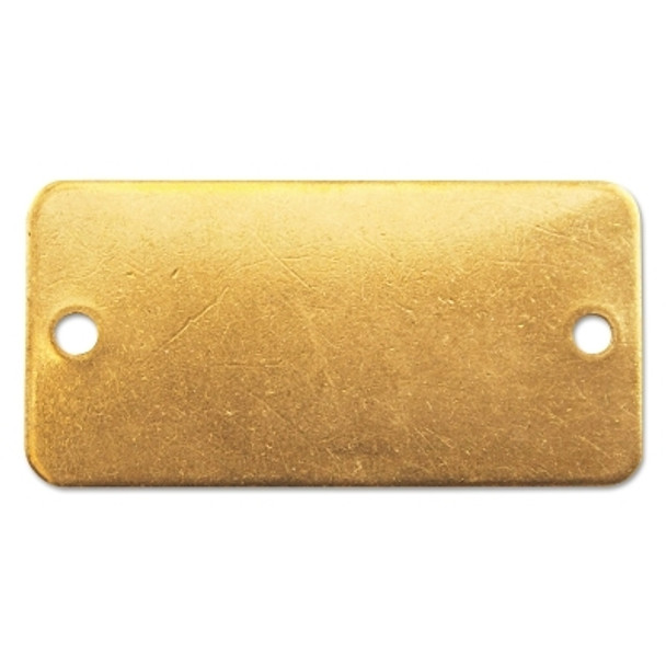C.H. Hanson Brass Tags, 18 gauge, 3 in x 1 in, 1/8 in Holes, Rounded Rectangle (100 EA / PK)