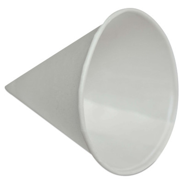 Paper Rolled Rim Cone Cups, 4 oz, White (5000 EA / CA)