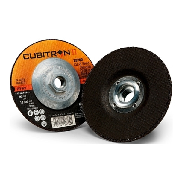 3M Cubitron II Cut and Grind Wheel, 4-1/2 in dia, 1/8 in Thick, 5/8 in-11 Arbor, 36+ Grit (10 EA / CT)