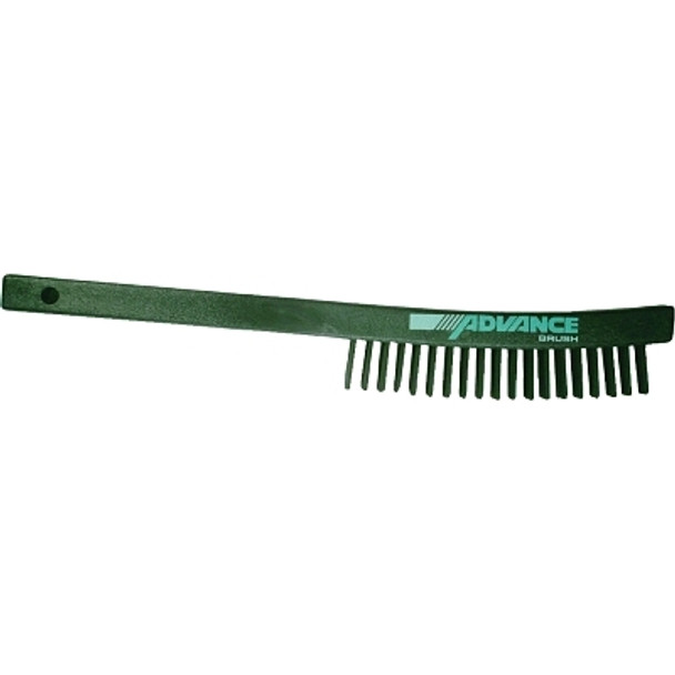 Advance Brush Curved Handle Scratch Brushes, 13 3/4", 3X19 Rows, Carbon Steel Wire, Plastic (1 EA / EA)