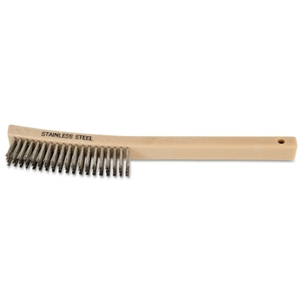 Advance Brush Curved Handle Scratch Brushes, 13 3/4 in, 4 X 19 Rows, SS Wire, Plastic Handle (12 EA / BX)