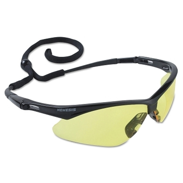 V30 Nemesis Safety Glasses, Amber, Polycarbonate Lens, Uncoated, Black Frame/Temples, Nylon (1 PR / PR)