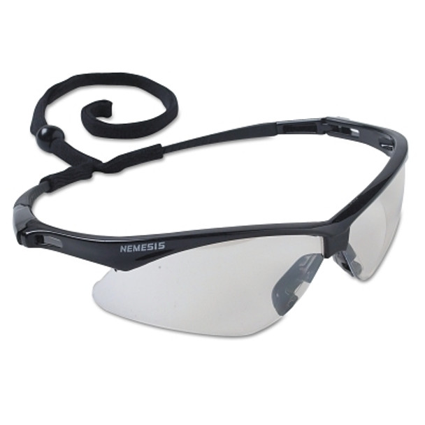 V30 Nemesis Safety Glasses, Indoor/Outdoor, Polycarbonate Lens, Uncoated, Black Frame/Temple, Nylon (1 PR / PR)