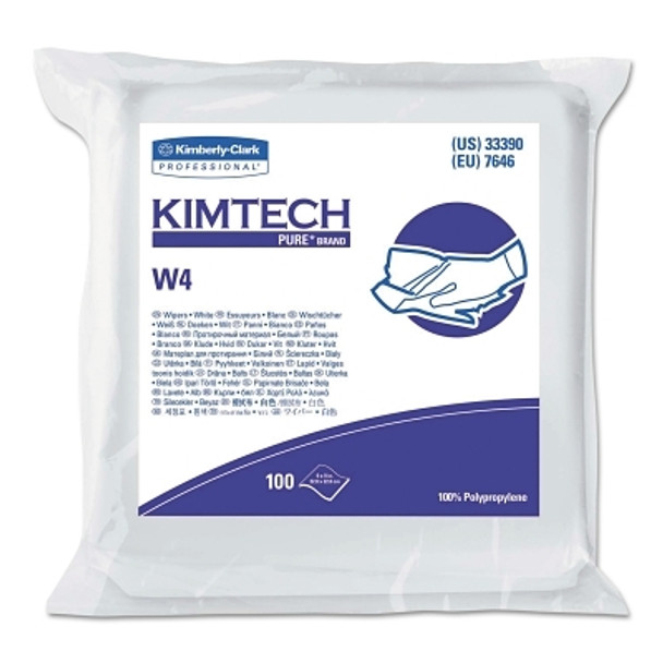 Kimberly-Clark Professional Kimtech Pure CL4 Critical Task Wipers, Flat/Anti-Stat Dbl Bag, White (500 EA / CA)