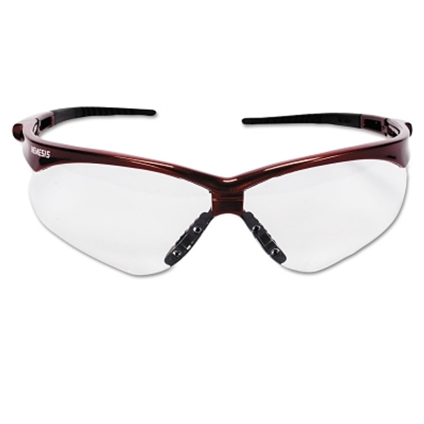 V30 Nemesis Safety Glasses, Clear, Polycarbonate Lens, Anti-Fog, Red Frame/Temples, Nylon (1 EA)