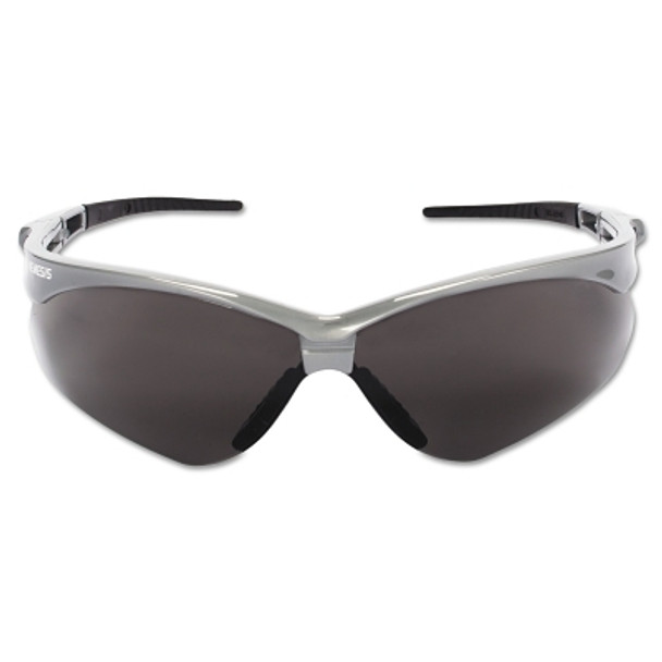 V30 Nemesis Safety Glasses, Smoke, Polycarbonate Lens, Anti-Fog, Silver Frame/Black Temples, Nylon (1 EA)