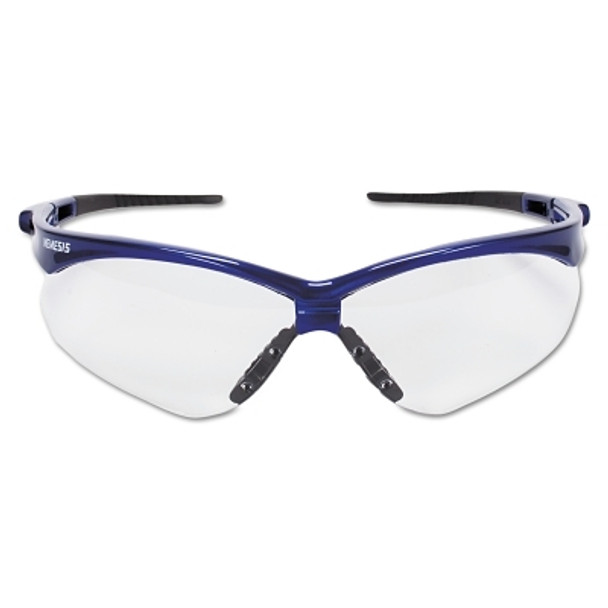 V30 Nemesis Safety Glasses, Clear, Polycarbonate Lens, Anti-Fog, Metallic Blue Frame/Black Temples, Nylon (1 EA)