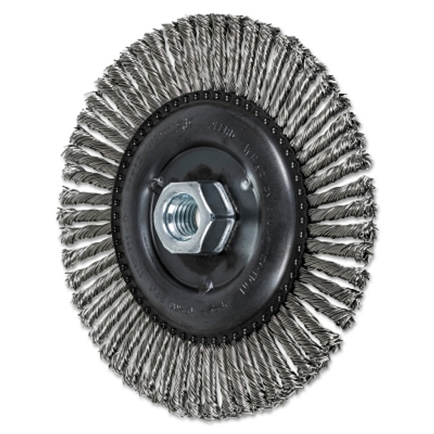 Advance Brush COMBITWIST Stringer Wheel, 6 in D x 3/16 in W, Stainless Steel Wire, 56 Knots (1 EA / EA)