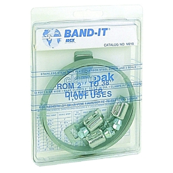 Band-It Clamp-Pak Clamp Set, 3/8 in x 0.015 in x 10 ft, Stainless Steel (1 EA / EA)