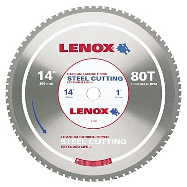 Lenox Metal Cutting Circular Saw Blades, 14 in, 80 Teeth, Steel (1 EA / EA)