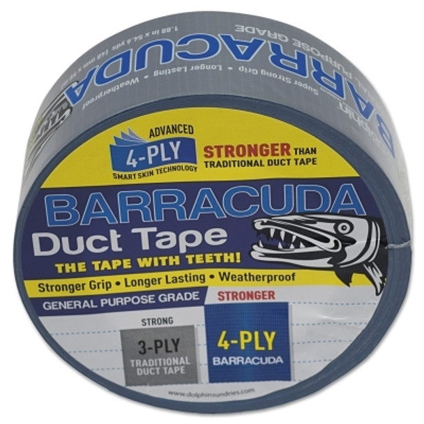 Linzer Barracuda Duct Tapes, 1.88 in x 54.6 yd x 5.5 mil, Blue/Silver (24 RL / PK)