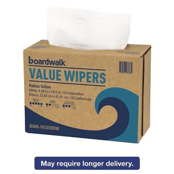 Boardwalk DRC Wipers, White, 9 1/3 x 16 1/2, 9 Dispensers of 100 (1 CT / CT)