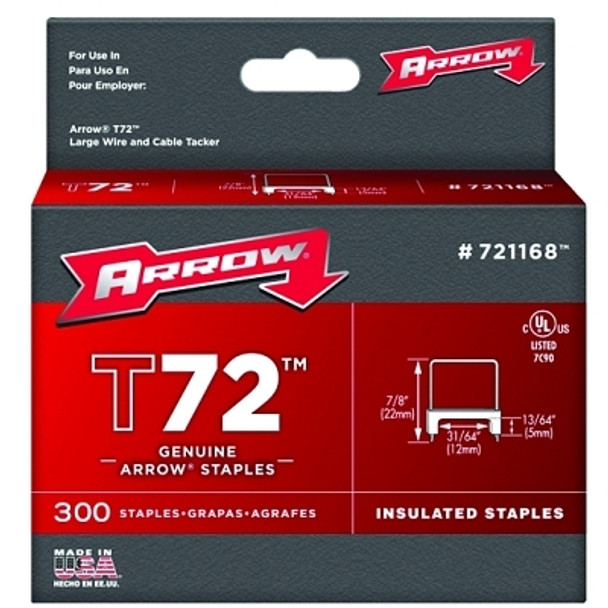 Arrow Fastener T72 Type Staples, 13/64 in L x 13/64 in W, 300 per box (1 EA / EA)