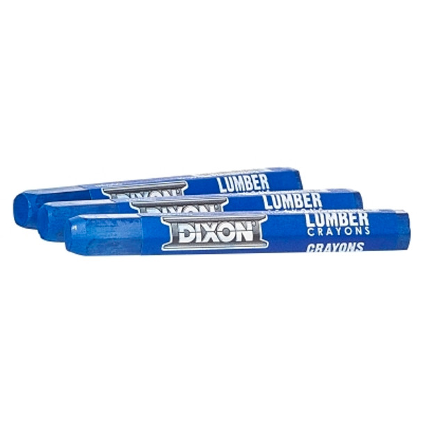 Dixon Ticonderoga Lumber Crayon, 1/2 in dia x 4-1/2 in L, Blue (12 MKR / DOZ)