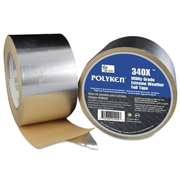 Polyken 340X Utility Extreme Weather Foil Tape, 48 mm X 46 m, 3 mil, Aluminum (1 RL / RL)