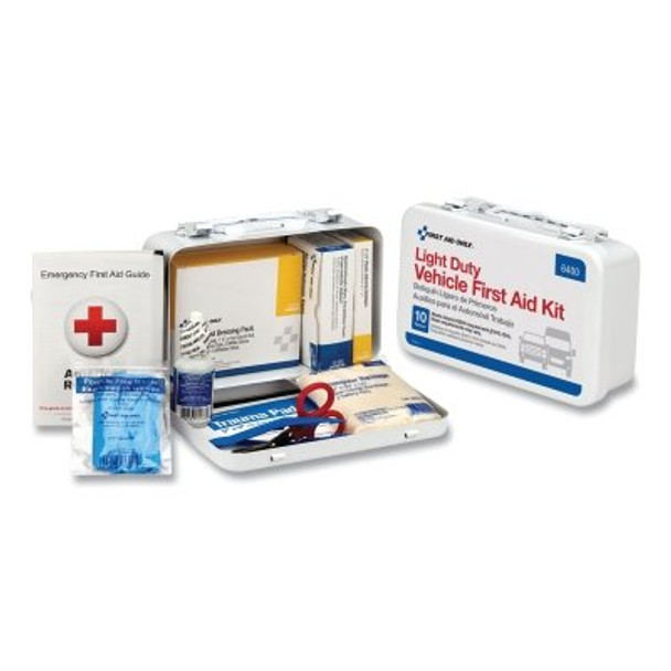 10 Person Vehicle First Aid Kits, Weatherproof Steel (1 KIT / KIT)