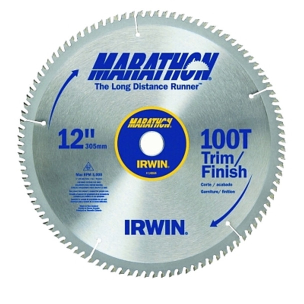 Irwin Marathon Miter/Table Saw Blades, 12 in, 100 Teeth (1 EA / EA)