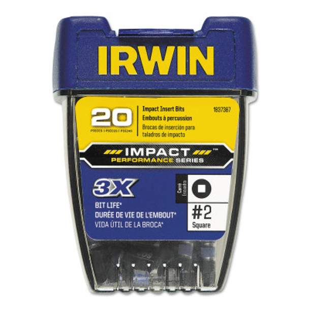 20-pc IRWIN Impact PRO-PAK, #2 Square Recess X 1 in OAL (10 EA / BX)