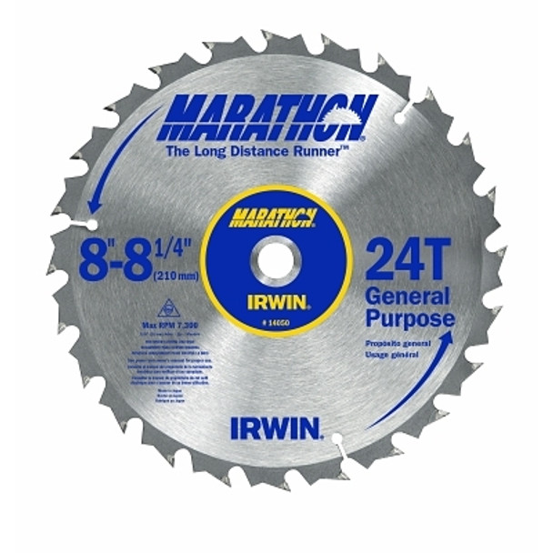 Irwin Marathon Miter/Table Saw Blades, 10 in, 24 Teeth, Marathon (5 EA / BOX)