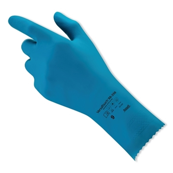 AlphaTec Light-Duty Natural Latex Rubber Gloves, Blue, 8 (12 PR / DZ)