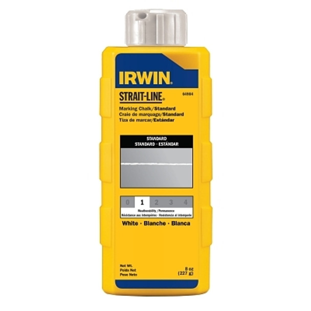 Irwin Strait-Line Standard Marking Chalk, 8 oz, Bottle, White (1 BTL / BTL)