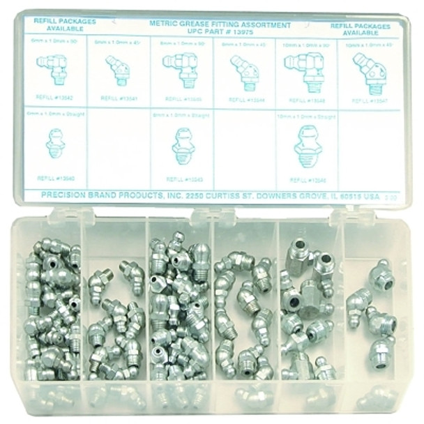 Precision Brand Metric Grease Fitting Assortments, 100 per set (1 SET / SET)