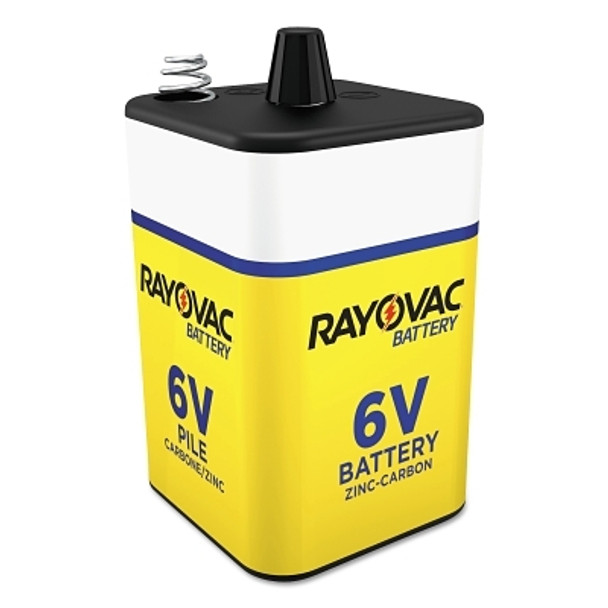 RAYOVAC 6-Volt Spring Terminal Battery, Heavy Duty, 908D, Carbon-Zinc (1 EA / EA)