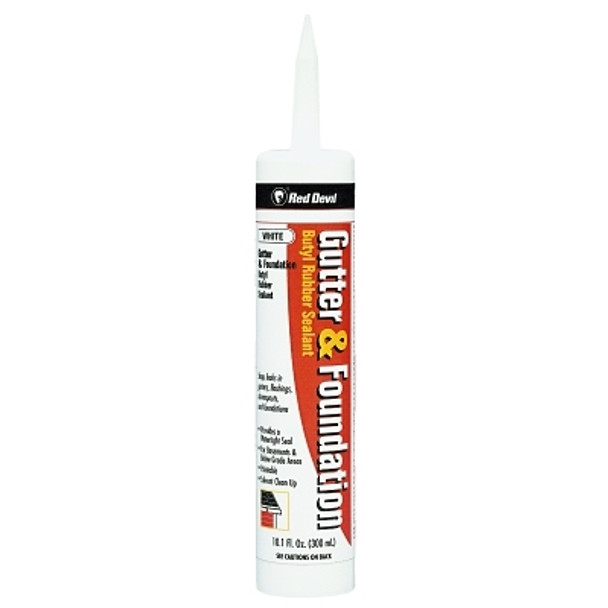 Red Devil Gutter & Foundation Sealants, 10.1 oz Cartridge, White (12 CTG / CS)