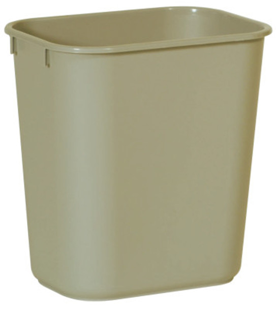 Newell Rubbermaid Deskside Wastebaskets, 13 5/8 qt, Plastic, Beige (1 EA/DZ)