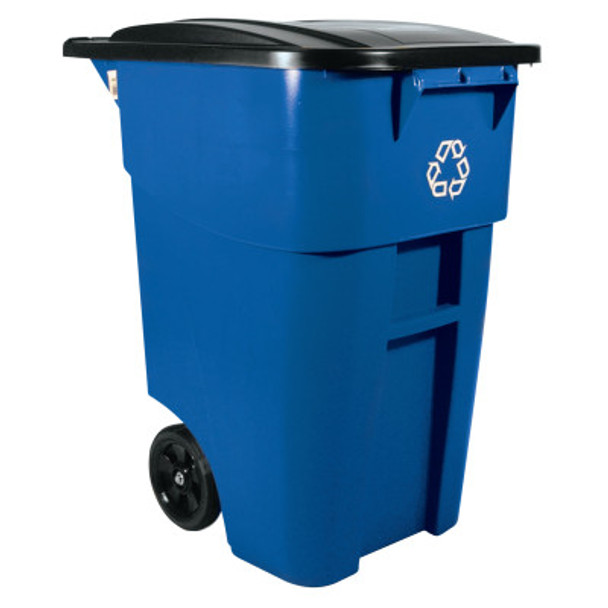 Newell Rubbermaid Brute Recycling Rollout Container, Square, 50gal, Blue (2 EA/EA)