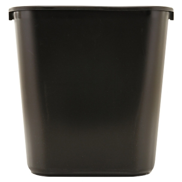 Rubbermaid Commercial Deskside Plastic Wastebasket, Rectangular, 7 gal, Black (1 EA / EA)