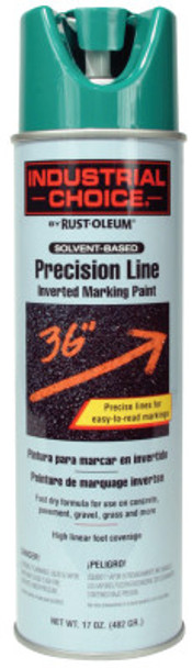 Rust-Oleum Industrial M1600/M1800 Precision-Line Inverted Marking Paint,17oz, Safety Green (12 CN/CD)