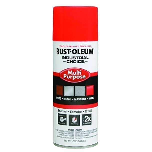 Rust-Oleum Industrial Choice 1600 System Enamel Aerosols,12oz,Fluorescent RedOrange,HiGloss (6 CAN / CS)