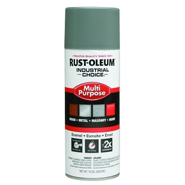 Rust-Oleum Industrial Choice 1600 System Enamel Aerosols, 12 oz, Smoke Gray, High-Gloss (6 CAN / CS)