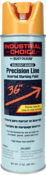 Rust-Oleum Industrial M1600/M1800 Precision-Line Inverted Marking Paint,17oz,Caution Yellow (12 CN/EA)