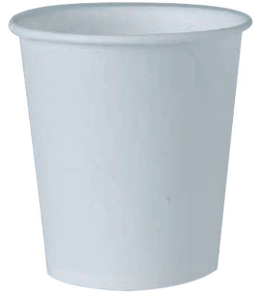Solo Flat Bottom Paper Water Cups, 4 oz, White (1 CA/PA)