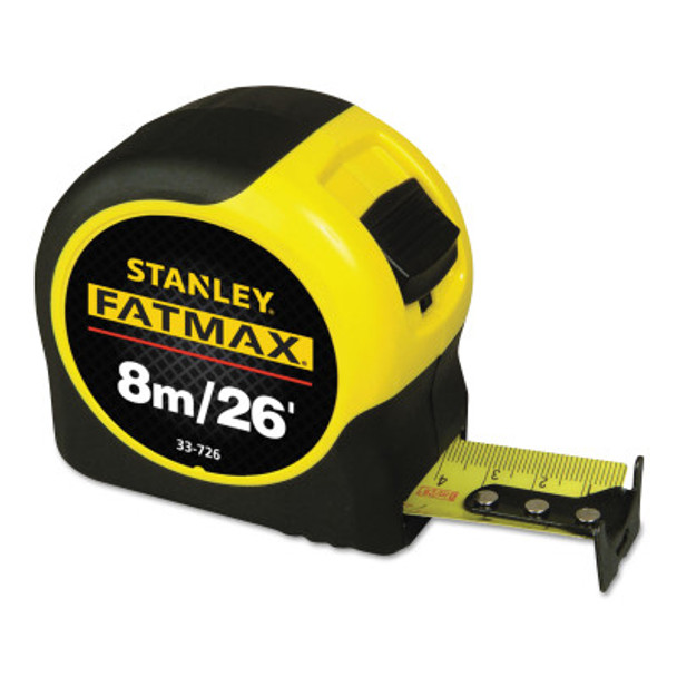 FatMax Classic Tape Measure, 1-1/4 in W x 26 ft L, Metric/SAE, Black/Yellow Case (1 EA)