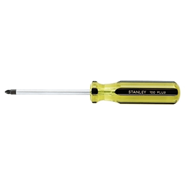 100 Plus Phillips Tip Screwdriver, 8 1/4" Long, Tip Size #2, 1/4" Shank Dia (1 EA)