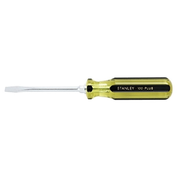 100 Plus Round Blade Standard Tip Screwdrivers, 1/4 in, 8 1/4 in Overall L (1 EA)