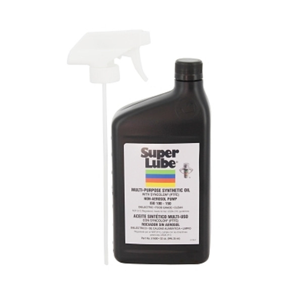 Super Lube Multi-Use Synthetic Oil with Syncolon (PTFE), Non-Aerosol, 1 qt, Trigger Sprayer (12 BTL / CS)