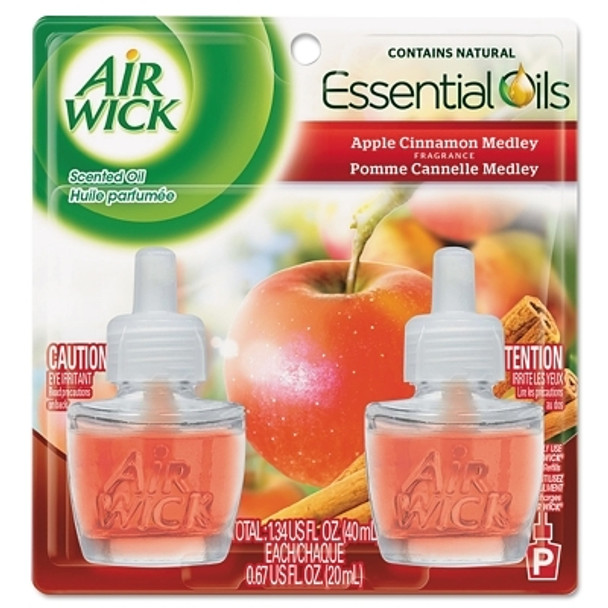 Air Wick Scented Oil Refill, Warming - Apple Cinnamon Medley,0.67oz, Orange (6 EA / CT)